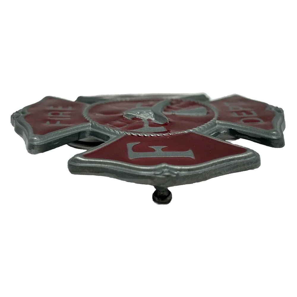 Fire Department Belt‎ Buckle Red Enamel Great American Products 3